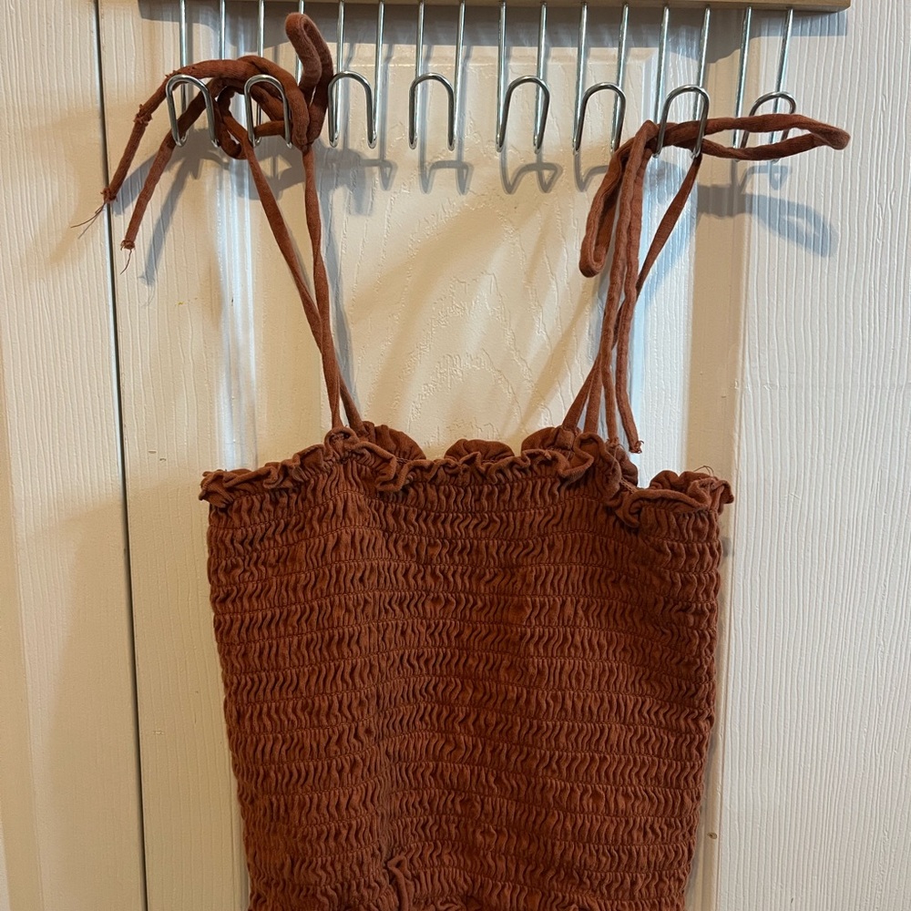 Wild Fable Terracotta Smocked Top